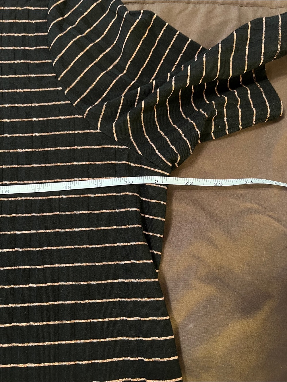 Apt. 9 Black Tee with Thin Pink Stripes - Picture 5 of 6